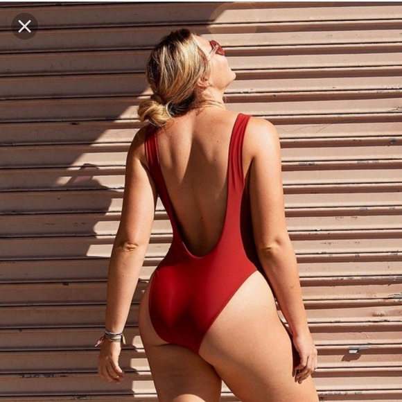 burnt orange one piece swimsuit
